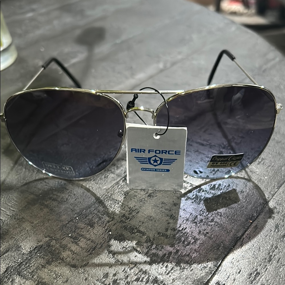 Air Force Aviator Sunglasses with Black Lenses